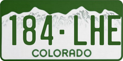 CO license plate 184LHE
