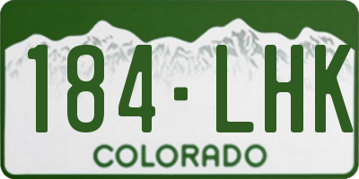 CO license plate 184LHK