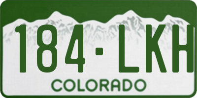 CO license plate 184LKH