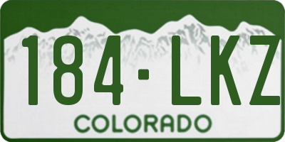 CO license plate 184LKZ
