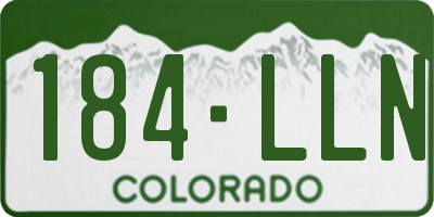 CO license plate 184LLN