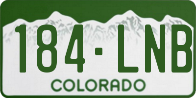 CO license plate 184LNB