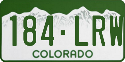 CO license plate 184LRW