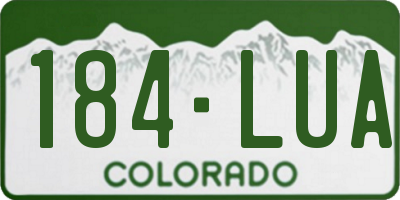 CO license plate 184LUA