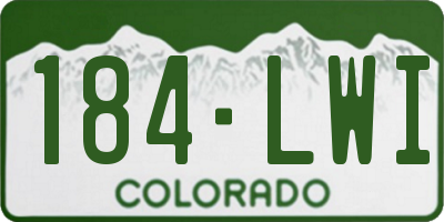 CO license plate 184LWI