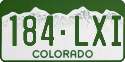 CO license plate 184LXI
