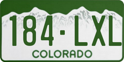 CO license plate 184LXL