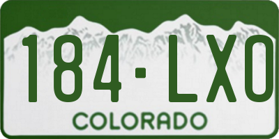 CO license plate 184LXO