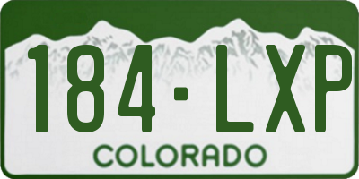 CO license plate 184LXP