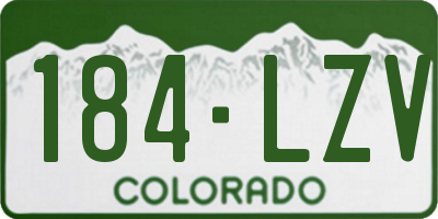 CO license plate 184LZV