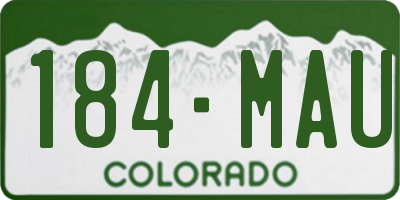 CO license plate 184MAU