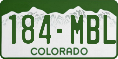 CO license plate 184MBL