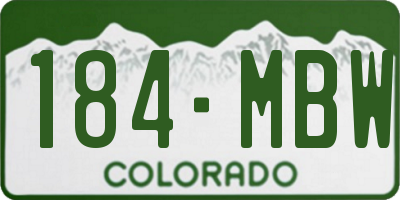 CO license plate 184MBW