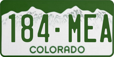 CO license plate 184MEA