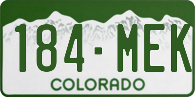 CO license plate 184MEK