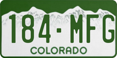 CO license plate 184MFG