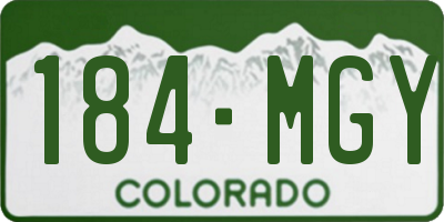 CO license plate 184MGY