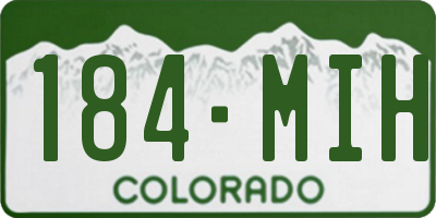 CO license plate 184MIH