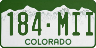 CO license plate 184MII