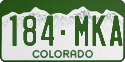CO license plate 184MKA