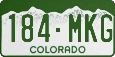 CO license plate 184MKG