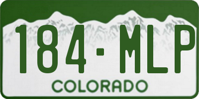 CO license plate 184MLP
