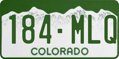 CO license plate 184MLQ