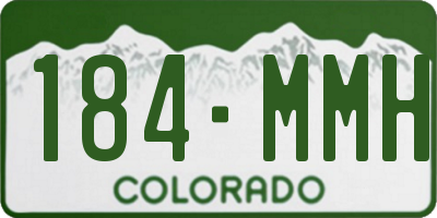 CO license plate 184MMH