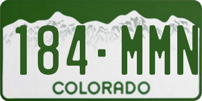 CO license plate 184MMN