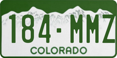 CO license plate 184MMZ