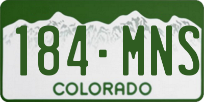 CO license plate 184MNS