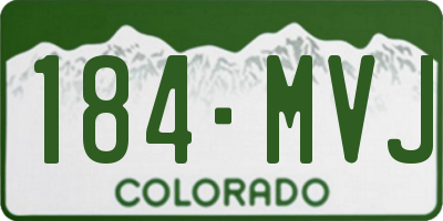 CO license plate 184MVJ