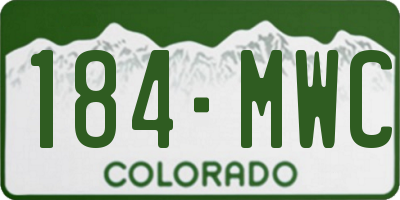 CO license plate 184MWC