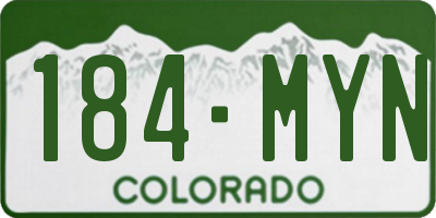 CO license plate 184MYN