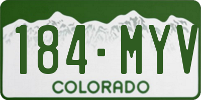 CO license plate 184MYV