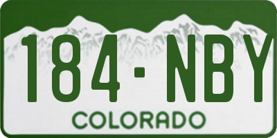 CO license plate 184NBY