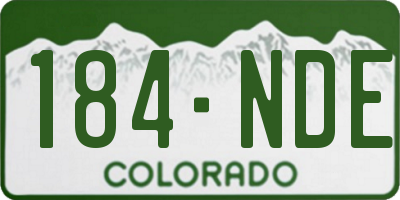 CO license plate 184NDE
