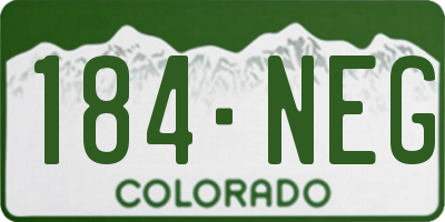 CO license plate 184NEG