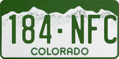 CO license plate 184NFC