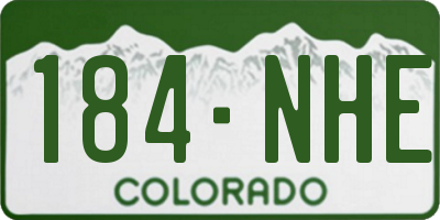 CO license plate 184NHE