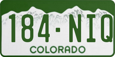CO license plate 184NIQ