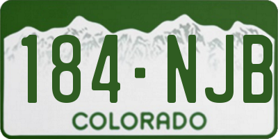 CO license plate 184NJB