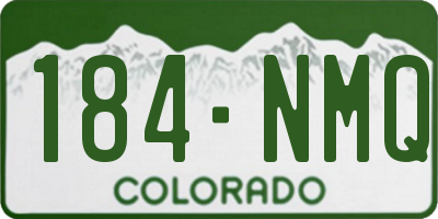 CO license plate 184NMQ
