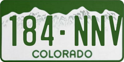 CO license plate 184NNV
