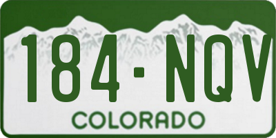 CO license plate 184NQV