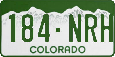 CO license plate 184NRH