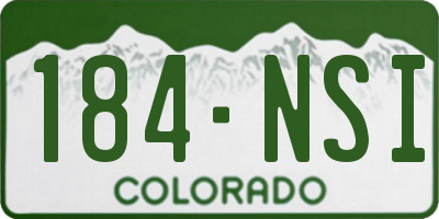 CO license plate 184NSI