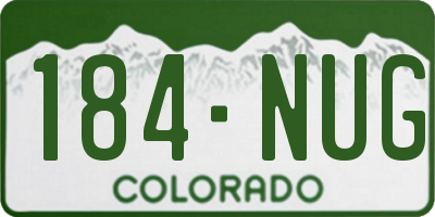 CO license plate 184NUG