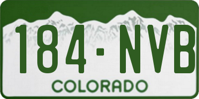 CO license plate 184NVB