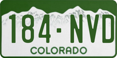 CO license plate 184NVD